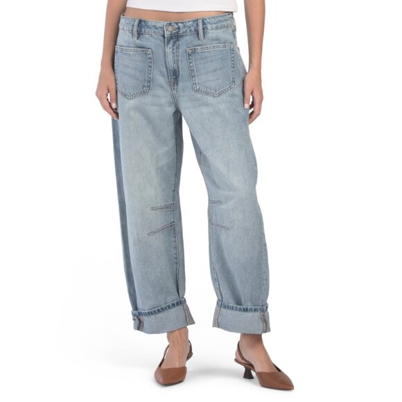 HIDDEN Vintage Cuffed Classic Cropped Barrel Leg Jeans - Picture 1 of 2